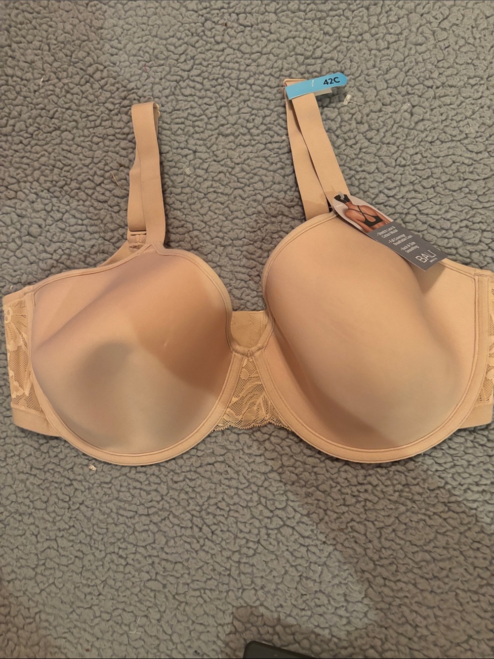 NWT Bali Breathe Nude Seamless T-Shirt Bra 42C